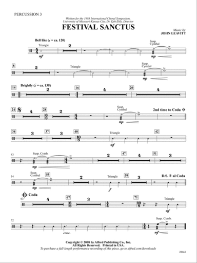 Festival Sanctus: 3rd Percussion