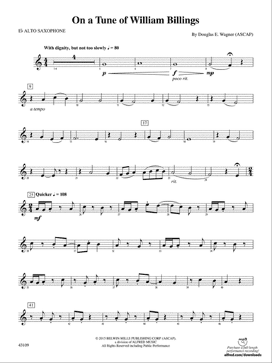 On a Tune of William Billings: E-flat Alto Saxophone
