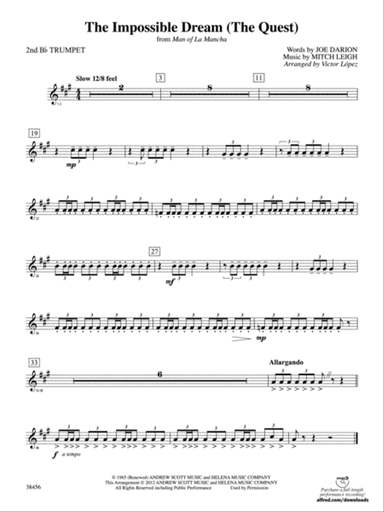 The Impossible Dream (from Man of La Mancha): 2nd B-flat Trumpet