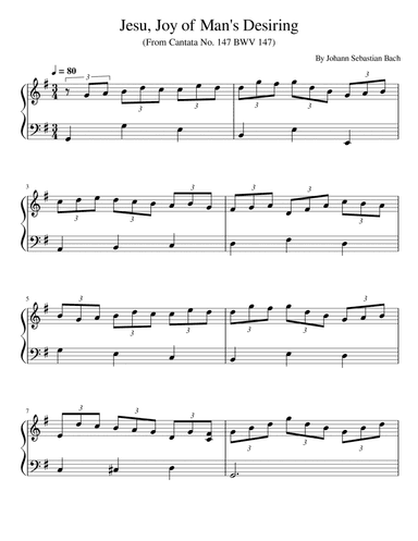 Jesu, Joy of Man's Desiring - For Easy Piano