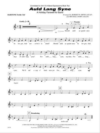 Auld Lang Syne (A Holiday Farewell for Band): Baritone T.C.