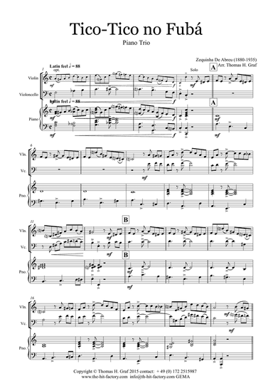 Tico-Tico no Fubá - Choro - Piano Trio
