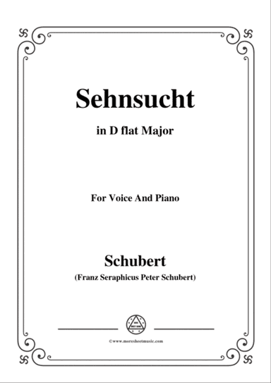 Schubert-Sehnsucht,in D flat Major,for Voice&Piano