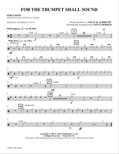 For the Trumpet Shall Sound: 1st Percussion