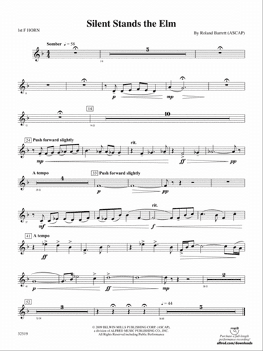 Silent Stands the Elm: 1st F Horn