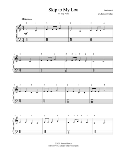 Skip to My Lou - for easy piano