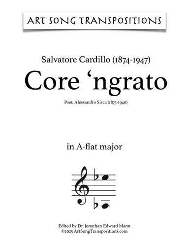 CARDILLO: Core 'ngrato (transposed to A-flat major)