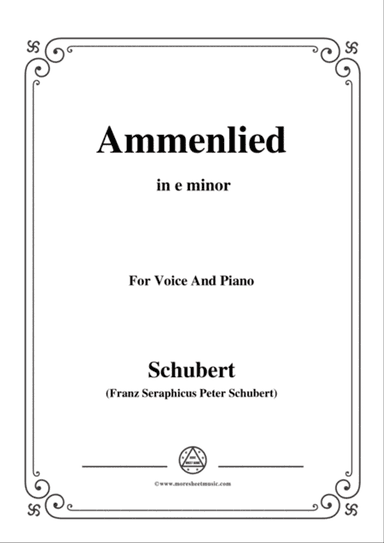 Schubert-Ammenlied in e minor,for voice and piano
