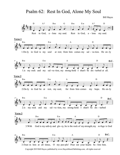 Psalm 62: Rest In God, Alone My Soul