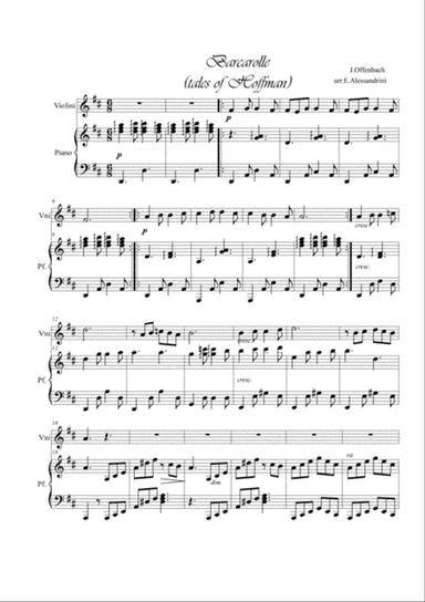 Barcarola. Violin and piano