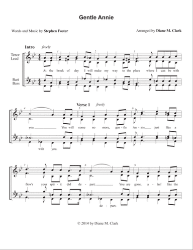 Gentle Annie (QUARTET PRICING)