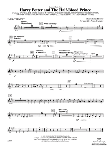 Harry Potter and the Half-Blood Prince, Concert Suite from: 2nd B-flat Trumpet