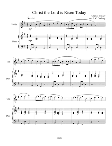 Christ the Lord is Risen Today (violin solo) with optional piano accompaniment