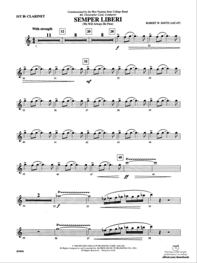 Semper Liberi (We Will Always Be Free): 1st B-flat Clarinet
