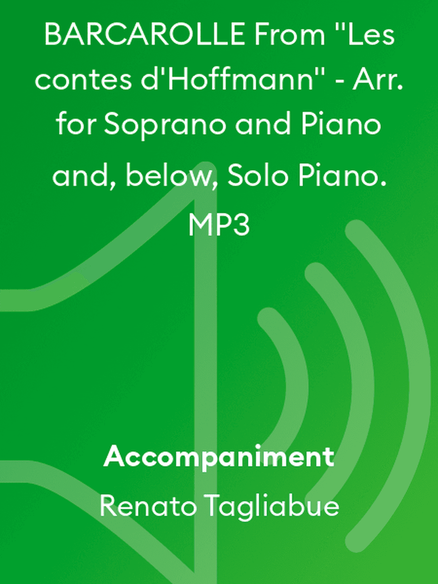 BARCAROLLE From "Les contes d'Hoffmann" - Arr. for Soprano and Piano - MP3: INSTRUMENTAL BASE. Pan o