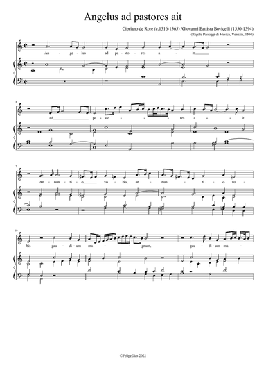 Angelus ad pastores ait (with diminutions by Bovicelli)