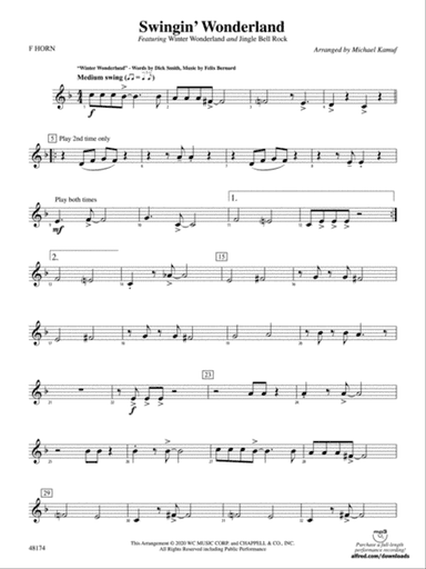 Swingin' Wonderland: 1st F Horn
