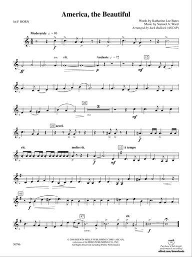 America, the Beautiful: 1st F Horn