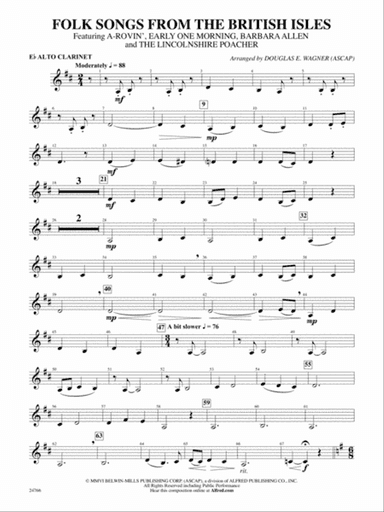 Folk Songs from the British Isles: E-flat Alto Clarinet