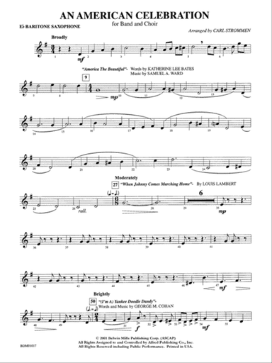 An American Celebration (for Band and Choir): E-flat Baritone Saxophone