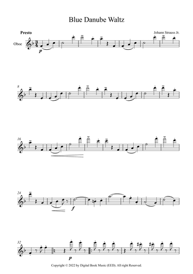 Blue Danube Waltz - Johann Strauss Jr. (Oboe)
