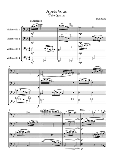 Apres Vous - 'Cello Quartet