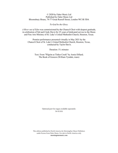 A River out of Eden (Choral Score)