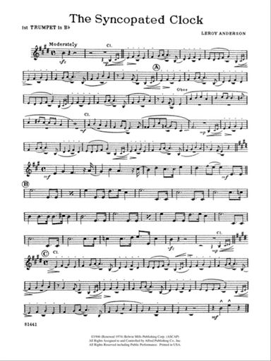 The Syncopated Clock: 1st B-flat Trumpet