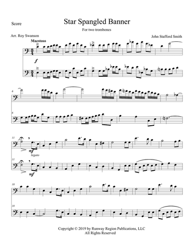 Star Spangled Banner for two trombones