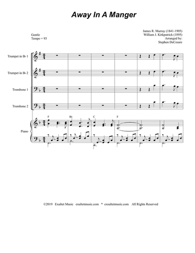 Away In A Manger (for Brass Quartet and Piano - Alternate Version)