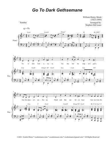 Go To Dark Gethsemane (Unison Choir - Medium Key)