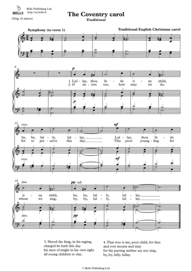 The Coventry carol (Solo song) (A minor)