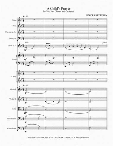 A Child's Prayer - Score & Parts