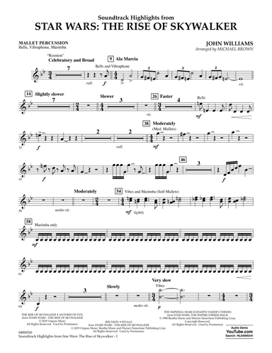 Soundtrack Highlights from Star Wars: The Rise of Skywalker - Mallet Percussion