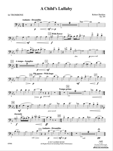 A Child's Lullaby: 1st Trombone