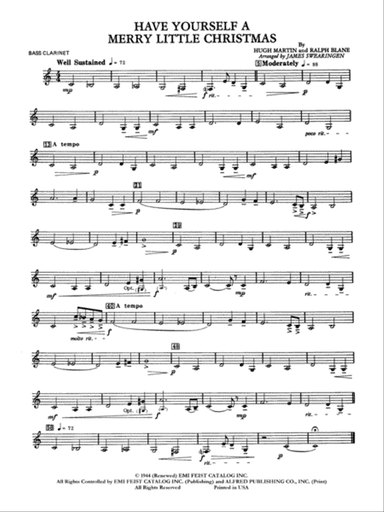 Have Yourself a Merry Little Christmas: B-flat Bass Clarinet