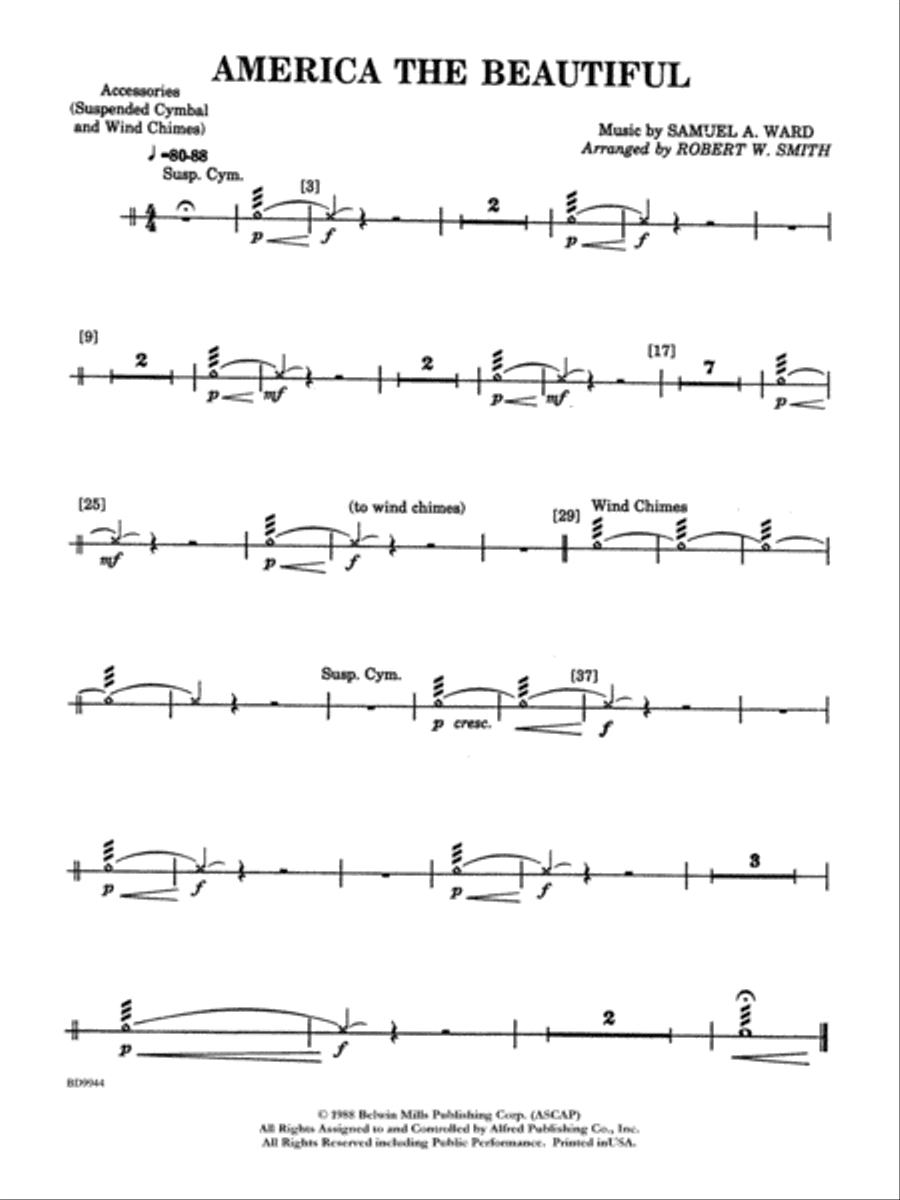 America the Beautiful: 2nd Percussion