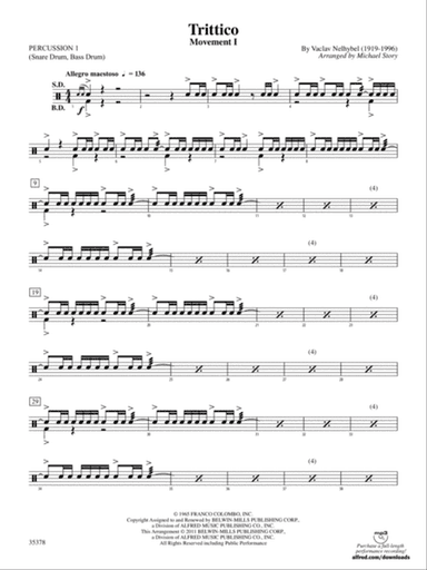 Trittico: 1st Percussion