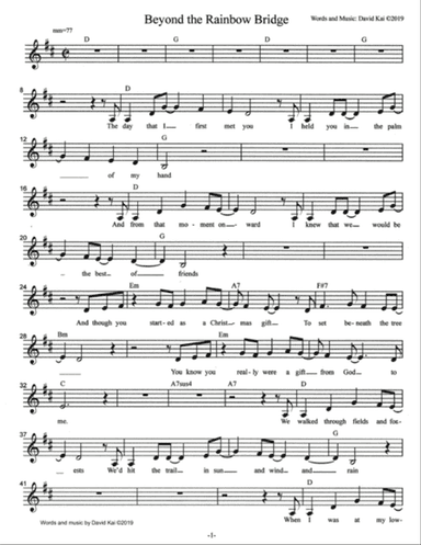 Beyond the Rainbow Bridge (lead sheet)
