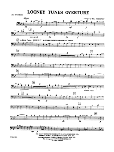 Looney Tunes Overture: 2nd Trombone