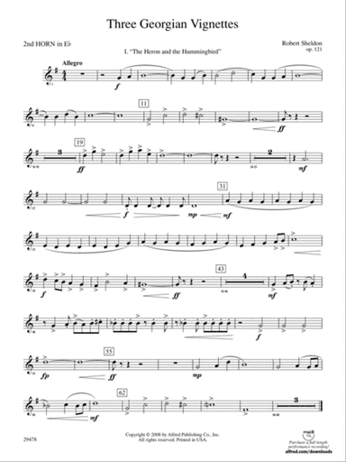 Three Georgian Vignettes: (wp) 2nd Horn in E-flat