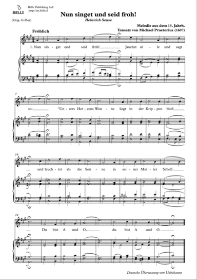 Nun singet und seid froh! (Solo song) (A Major)