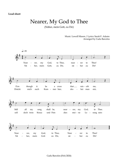 Nearer, My God to Thee _Näher, mein Gott, zu Dir (Lead sheet) FROM TITANIC