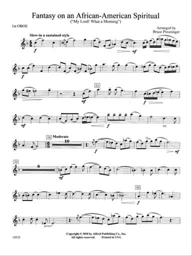 Fantasy on an African-American Spiritual: Oboe