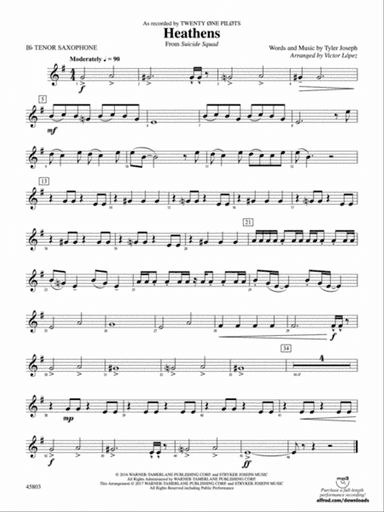Heathens: B-flat Tenor Saxophone