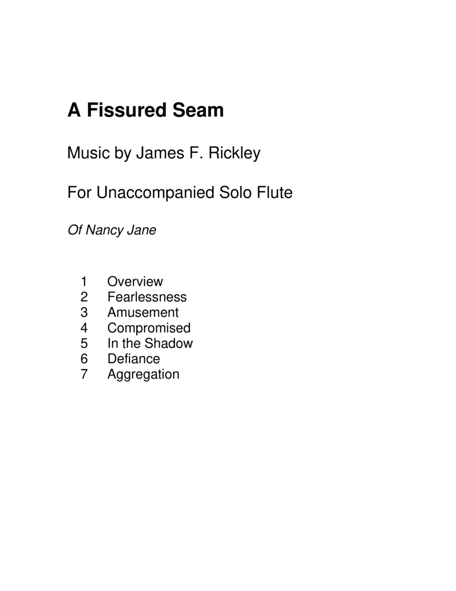 A Fissured Seam for Solo Unaccompanied Flute