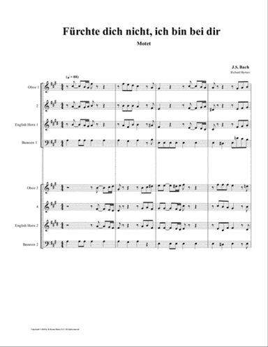 Fürchte dich nicht (motette) by J.S. Bach (Double Double-Reed Choir)
