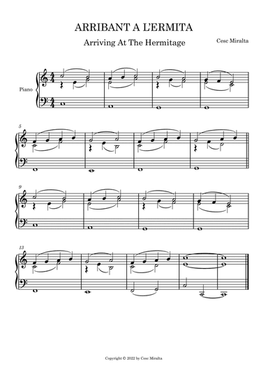 ARRIBANT A L'ERMITA Pno Solo