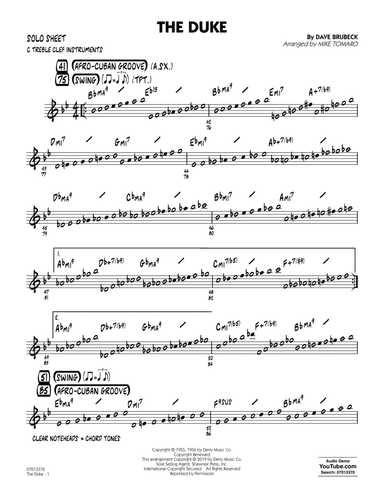 The Duke (arr. Mike Tomaro) - C Solo Sheet