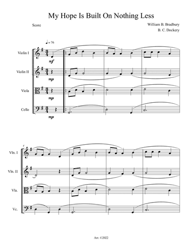 My Hope Is Built On Nothing Less (String Quartet)